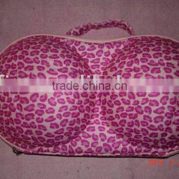 Leopart print EVA bra travel bag/case/box to travelling for ladies