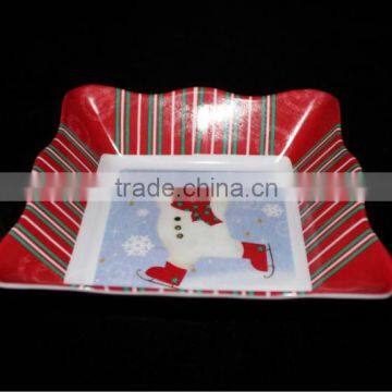 Christmas melamine square bowl