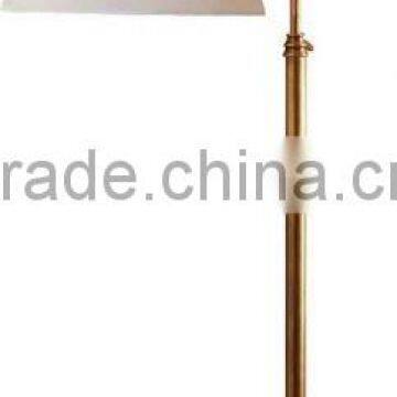 American style brass floor lamp with fabric shade