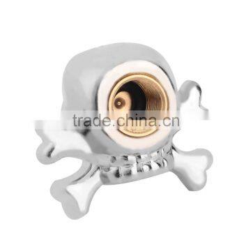 Sliver Universal Fancy Pirate Skull Tire Tyre Air Valve Stem Caps for Auto Car Truck Motorcycle Bike Wheel Rims photo-3