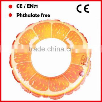 Hot sale PVC orange design swimming rings for adults