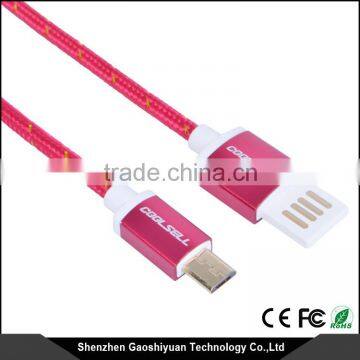 High Quality Super Fast Charging Noodle Flat 1.5 M Dual Usb Cable Micro Usb Data Cable for Samsung