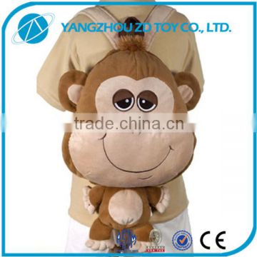 Hot sale new style lovely fashionable high quality stuffed toy plush backpack toy monkey