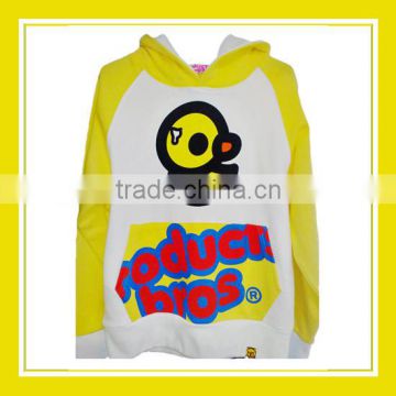 2016 Fashion Products Bros Bros Duck Women Printed Yellow Long Sleeve White Sweater Hoodie