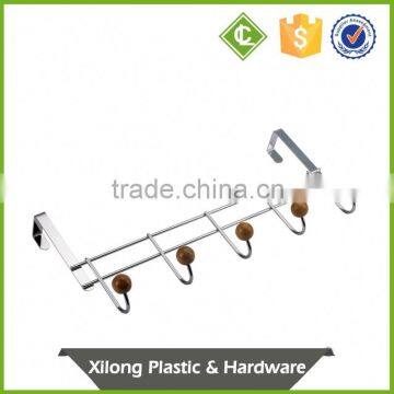 Chrome Plating Hook With Wood Balls Overdoor Metal Hooks