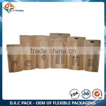 Factory New Food Paper Bag With Window and Zipper in Flat Bottom Shape photo-6