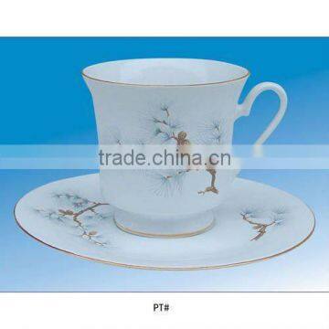 cheap bulk ceramic chinese tea cups, wholesale white porcelain custom printed ceramic tea cups and saucers