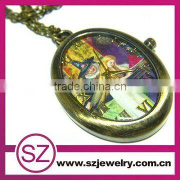 Beautiful Many Patterns Quartz Pocket Watch , Ladies Necklace Antique Women's Vintage Pocket Watch