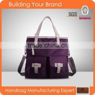 T-0614 wholesales 2016 purple color urban style foldable ladies nylon bag