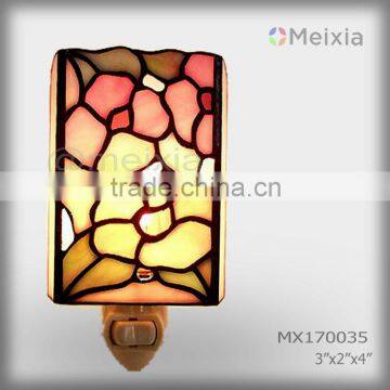 MX170035 wholesale tiffany style stained glass flower night light