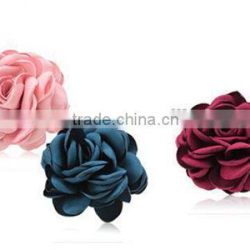 popular handmade flower textile pink corsage brooches for wedding