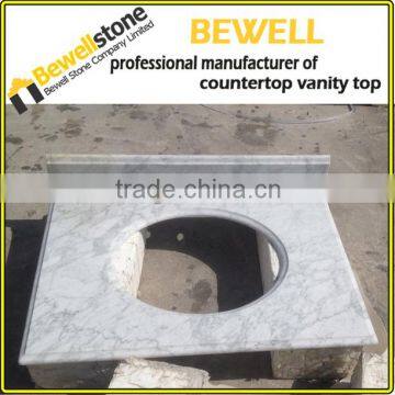 Bewell Fabricate Quartz Vanity Top Carrara White Marble Vanity Top Black Granite Vanity Top For Bathroom Vanity Top