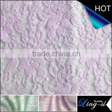 Polyester Mesh Lace Fabric Floral Design For Ladies DSN409