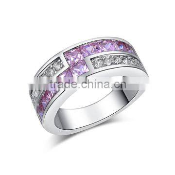 New arrival flower shaped gold ring, colorful CZ diamond ring