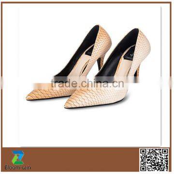 2015 Fashion Ladies Snake Pattern High Heel Shoes for Woman