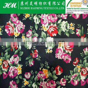 100% Poly floral printed satin fabric