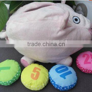 Cute Animal Shaped Plush Money Box for Children/plush Money Box/stuffed Pig Money Box,/plush Animal Coin Bank, Education Toy photo-2
