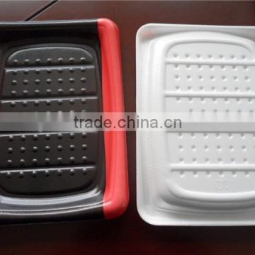 PS plastic disposable food tray with laminated film laminated