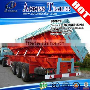 Heavy duty construction building use side turn unloading 40-120cbm Three axles 110ton side tipper semi trailer in truck trailer