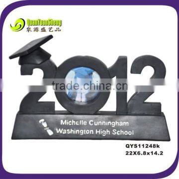 Customized personal polyresin graduation photo frame black