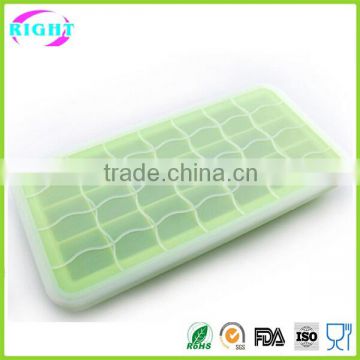 Food grade ice tray silicone ice cube mold with lid