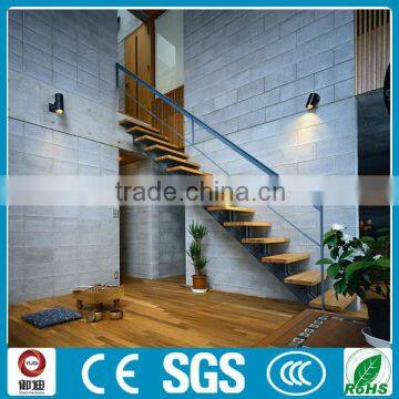 oak wood iron straight stair supplier used in door-YUDI