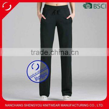 Wholesale custom 100% polyester blank women yoga sweat pants