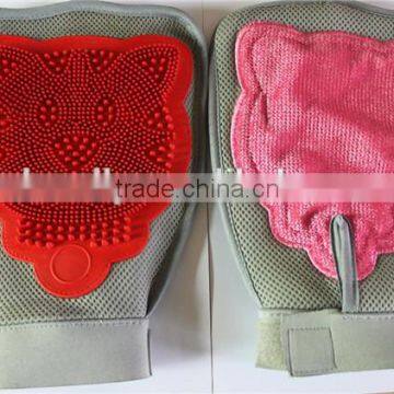 New develop high quality Pet grooming gloves rubber massage brush mitt