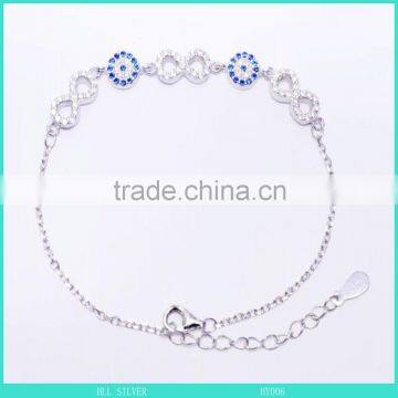 925 sterling silver infinity bracelet high quality silver bracelet with zircons