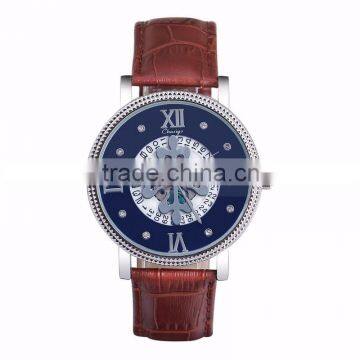 3ATM chinese mechanical mens quartz watch,mens leather mechanical wrist watches