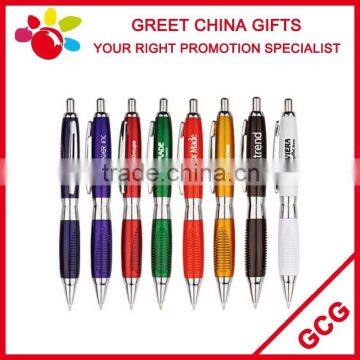 Promotional Advertising Customized Logo Plastic Painted Ball-point Click Pen with Metal Clasp