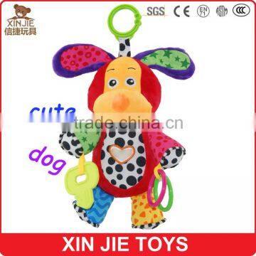 Squeaky Soft Dog Toy for Baby Squeeze Musical Dog Hanging Plush Baby Toy photo-2