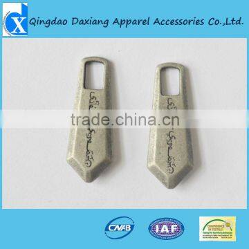 custom logo embossed metal zipper puller