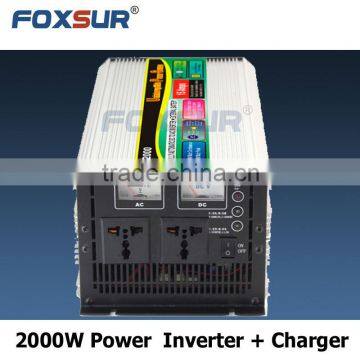 Home use battery and output voltage indication 24V 110V UPS Modified Sine Wave Power Inverter with smart Battery Charger 2000W