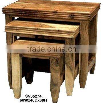 nest of tables,stool,home furniture,living room furniture,indian wooden furniture,shesham wood furniture,modern furniture