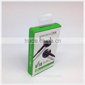 Color paper box with blister tray packaging for earphone