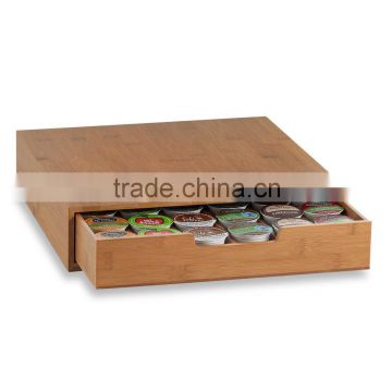 Coffee Pod Storage Drawer, Coffee Capsules Holder Stand Box tea box 13.25" L x 12.625" W x 3.125" H. Bamboo Coffee Pod Holder                        
                                                Quality Choice