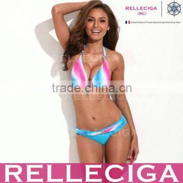 RELLECIGA Triangle Sexy Bikini Series - Rose-Blue-White Triangle Top Woman Swimwear