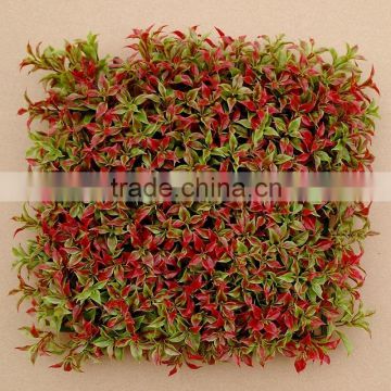 Wall Landscaping Plastic Red Indoor Artificial Leavess Grass Mat Hedge for Sell