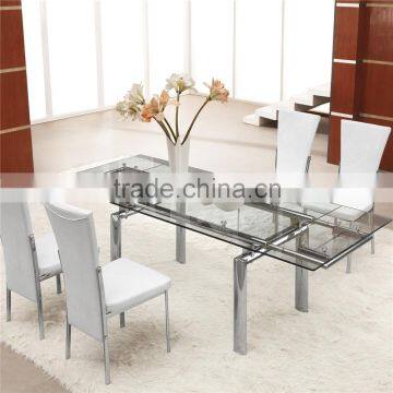 Modern Extendable Glass Table Fast Food Table and Chairs