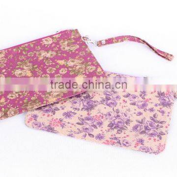 FASHION LADIES FLORAL FABRIC ZIP WASH BAG