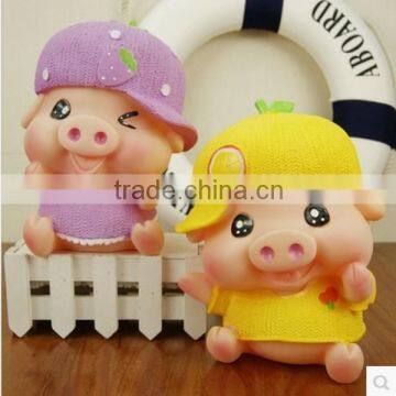 decor home Cute miniatures pig custom soft pvc vinyl toy China factory