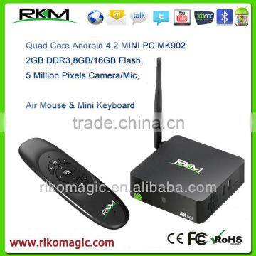 the First Quad Core XBMC Android MINI PC with 5MP Camera,Air Mouse & Mini keyboard MK706