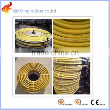 Yellow flexible braided natural gas hose