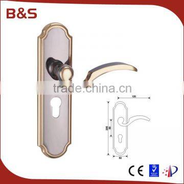 Factory wholesale customized european zinc alloy toilet door lock with plate door handle