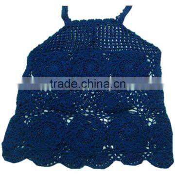 2014 fashion sleeveless crochet sun-top