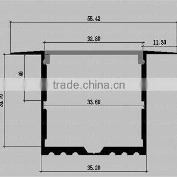 QS-A62 55X31MM Aluminum LED Profile For Stairs Lighting photo-4