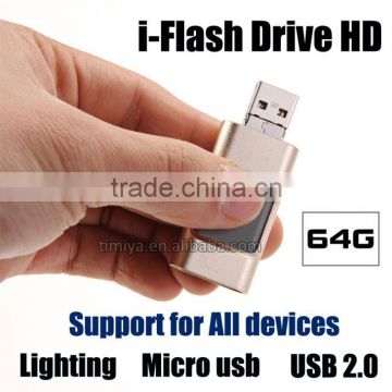 Newest 3in1 mobile iFlash Driver Micro/ 8Pin USB 2.0 i-Flash Driver for iPhone 6 for Android Smartphones PC (64GB 3in1)                        
                                                Quality Choice