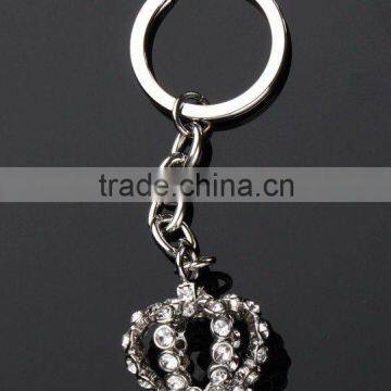 3D crystal crown key chain,with factory audit,various designs and colors