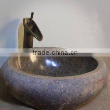 Natural Bathroom Cobble Stone Pedestal Basin photo-2